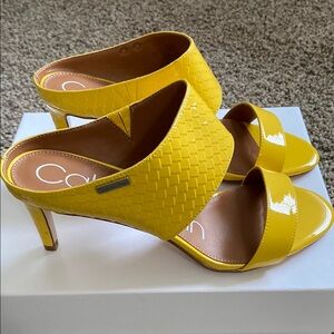 Calvin Klein Women's Yellow Heeled Sandals
